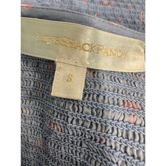 LoveShackFancy Blue Ruffle Mini Dress - Picture 2 of 10